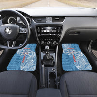 Personalised Tonga Apifo'ou College Car Mats Since 1865 Special Kupesi Pattern LT9 Set 2pcs - Front Blue - Polynesian Pride
