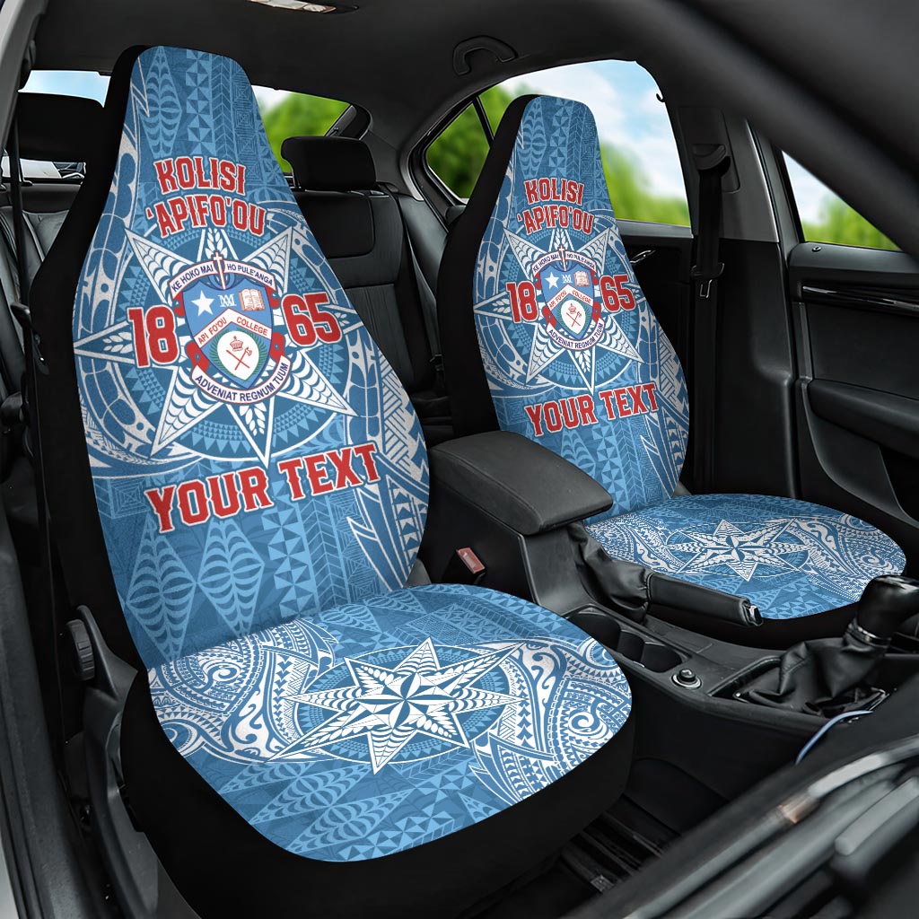 Personalised Tonga Apifo'ou College Car Seat Cover Since 1865 Special Kupesi Pattern