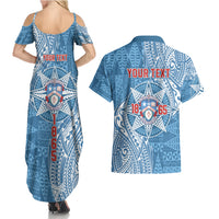 Personalised Tonga Apifo'ou College Couples Matching Summer Maxi Dress and Hawaiian Shirt Since 1865 Special Kupesi Pattern LT9 - Polynesian Pride