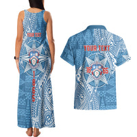Personalised Tonga Apifo'ou College Couples Matching Tank Maxi Dress and Hawaiian Shirt Since 1865 Special Kupesi Pattern LT9 - Polynesian Pride