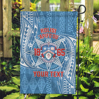 Personalised Tonga Apifo'ou College Garden Flag Since 1865 Special Kupesi Pattern LT9 Garden Flag Blue - Polynesian Pride