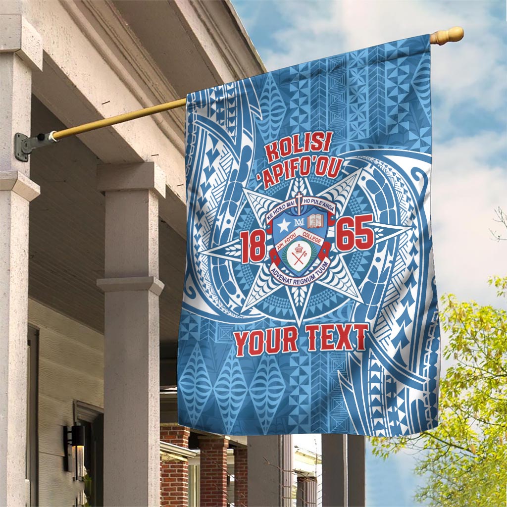 Personalised Tonga Apifo'ou College Garden Flag Since 1865 Special Kupesi Pattern LT9 House Flag Blue - Polynesian Pride