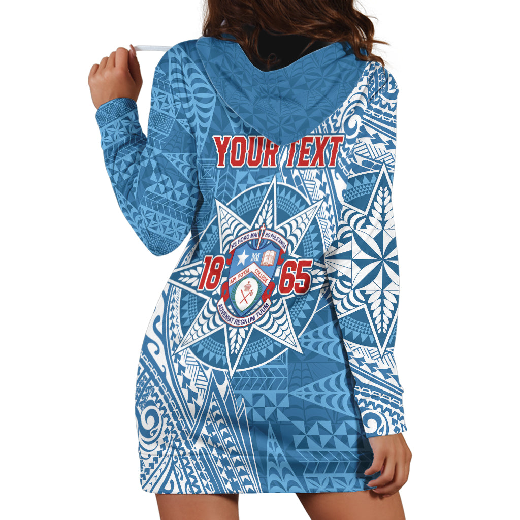 Personalised Tonga Apifo'ou College Hoodie Dress Since 1865 Special Kupesi Pattern LT9 - Polynesian Pride