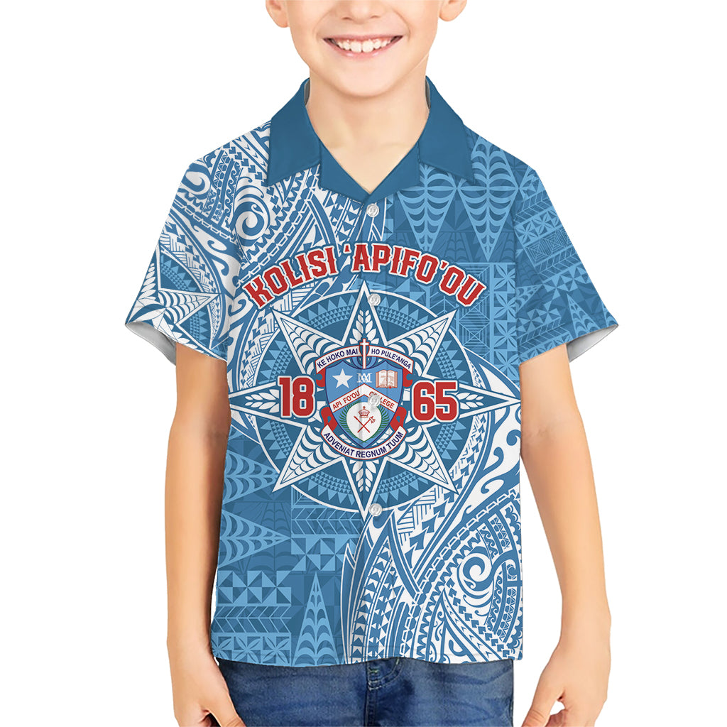 Personalised Tonga Apifo'ou College Kid Hawaiian Shirt Since 1865 Special Kupesi Pattern