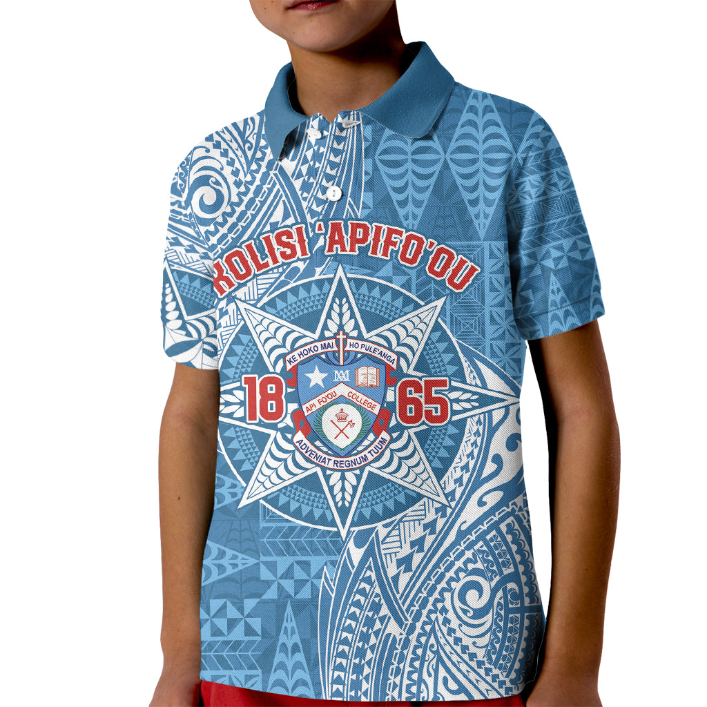 Personalised Tonga Apifo'ou College Kid Polo Shirt Since 1865 Special Kupesi Pattern