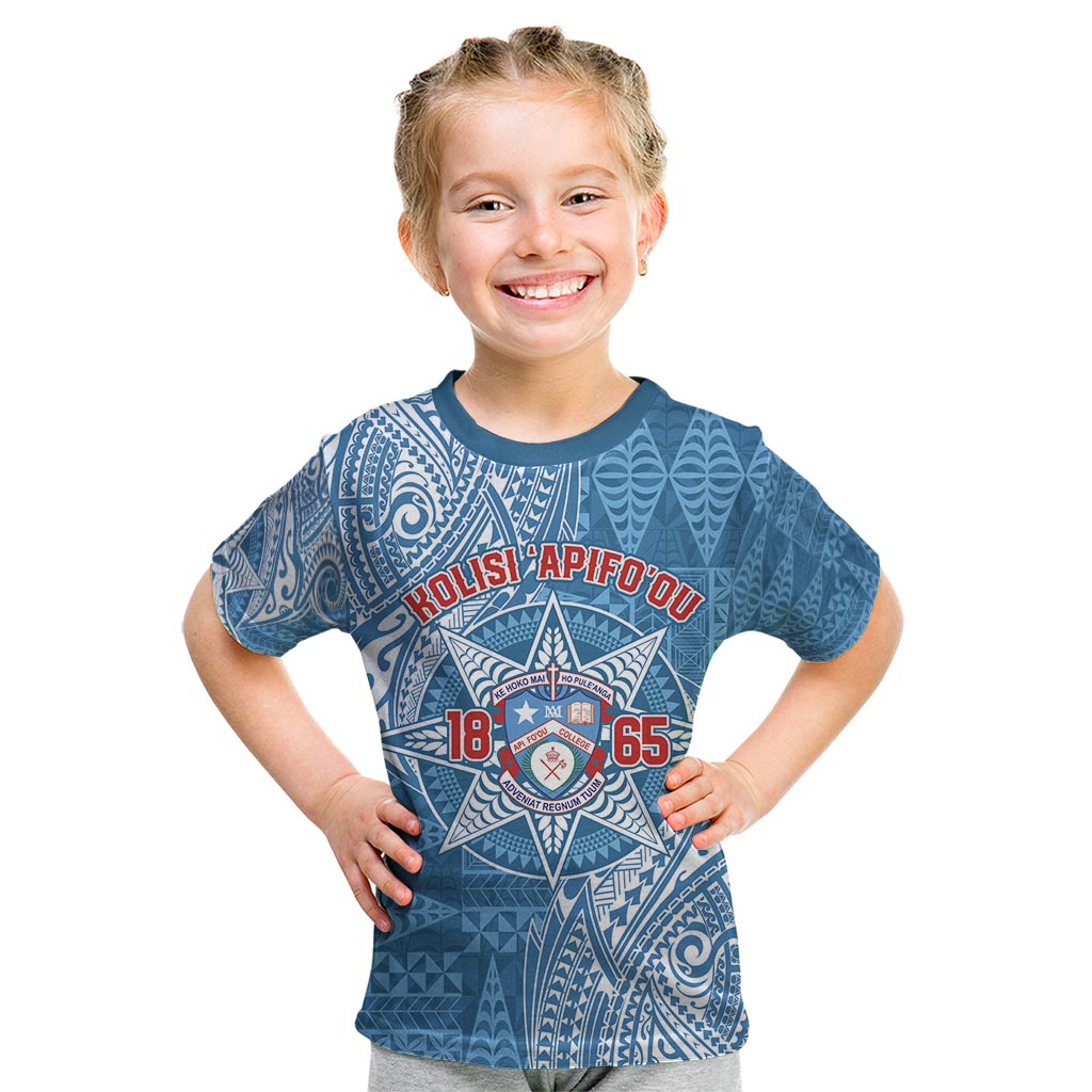 Personalised Tonga Apifo'ou College Kid T Shirt Since 1865 Special Kupesi Pattern