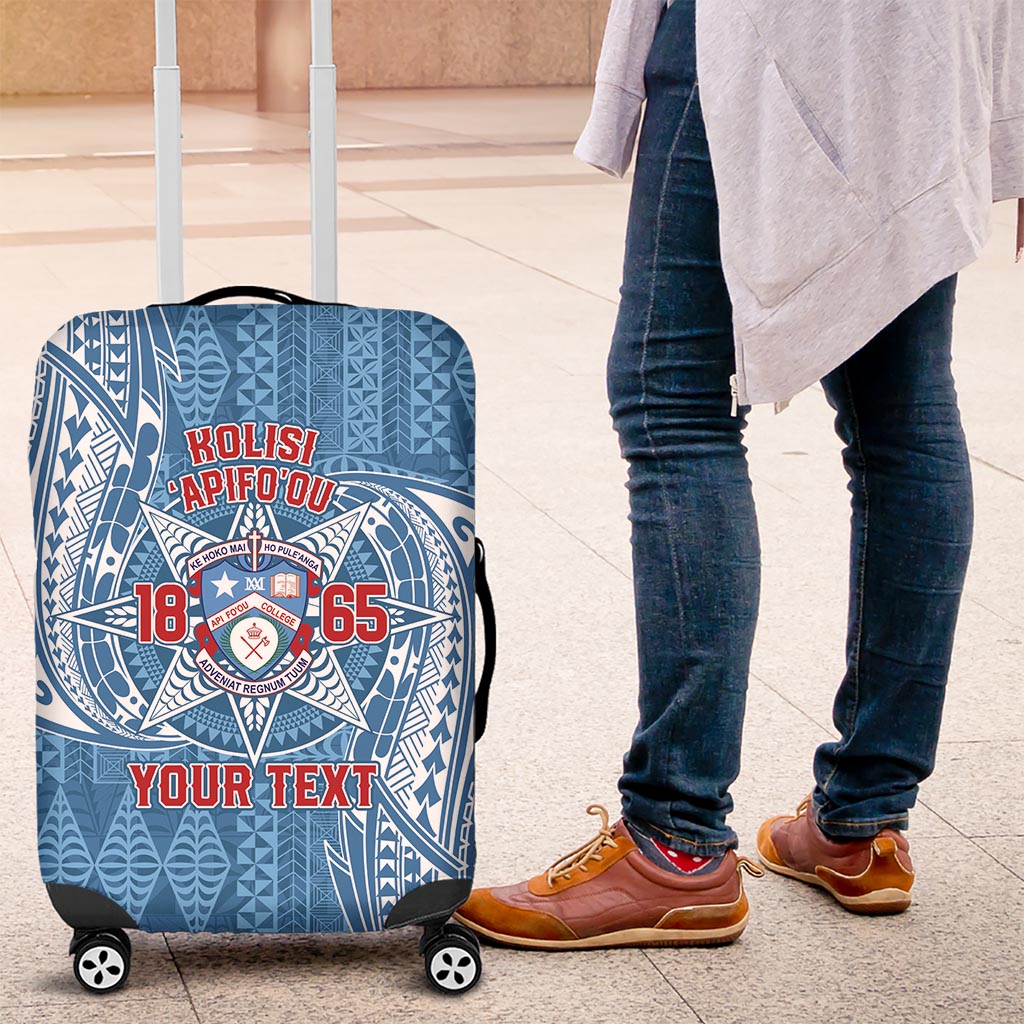 Personalised Tonga Apifo'ou College Luggage Cover Since 1865 Special Kupesi Pattern