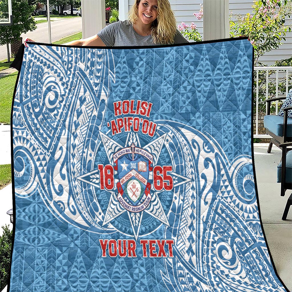 Personalised Tonga Apifo'ou College Quilt Since 1865 Special Kupesi Pattern