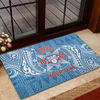 Personalised Tonga Apifo'ou College Rubber Doormat Since 1865 Special Kupesi Pattern LT9 - Polynesian Pride