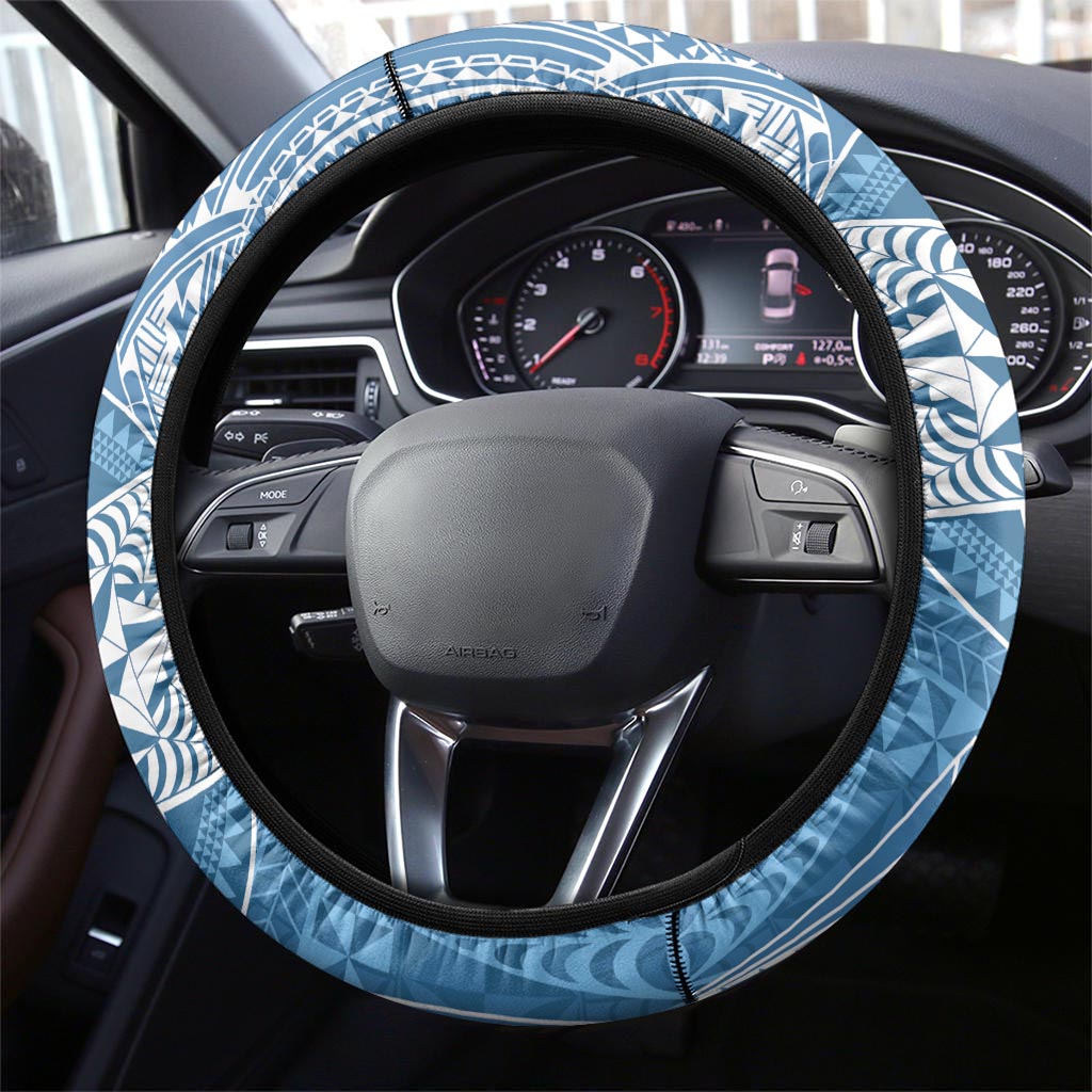 Tonga Apifo'ou College Steering Wheel Cover Since 1865 Special Kupesi Pattern LT9 - Polynesian Pride