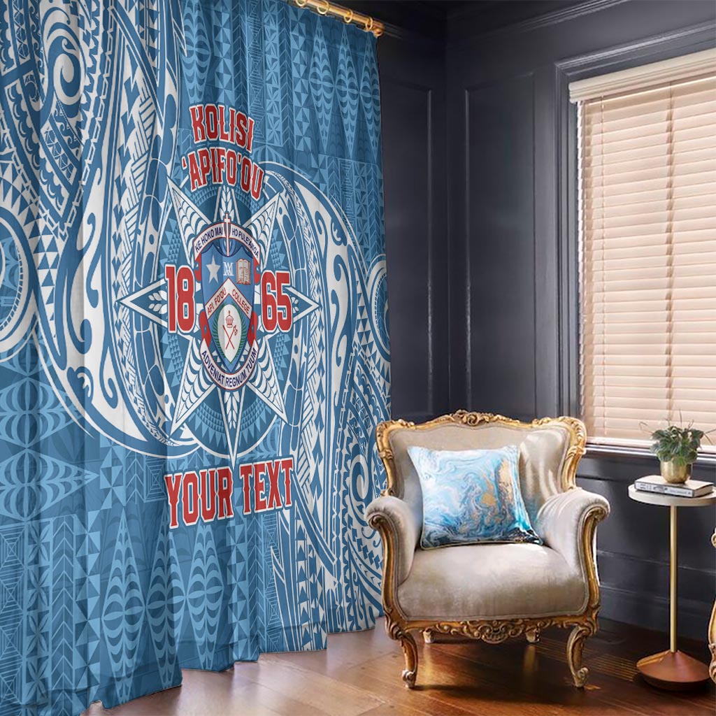 Personalised Tonga Apifo'ou College Window Curtain Since 1865 Special Kupesi Pattern LT9 - Polynesian Pride