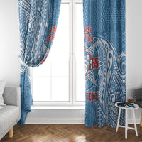 Personalised Tonga Apifo'ou College Window Curtain Since 1865 Special Kupesi Pattern LT9 - Polynesian Pride