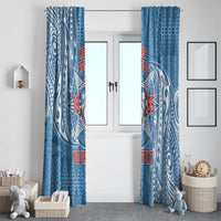 Personalised Tonga Apifo'ou College Window Curtain Since 1865 Special Kupesi Pattern LT9 - Polynesian Pride