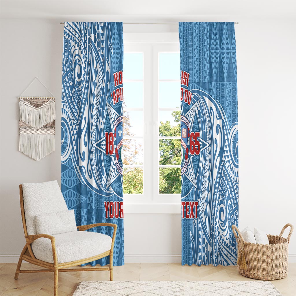 Personalised Tonga Apifo'ou College Window Curtain Since 1865 Special Kupesi Pattern LT9 - Polynesian Pride