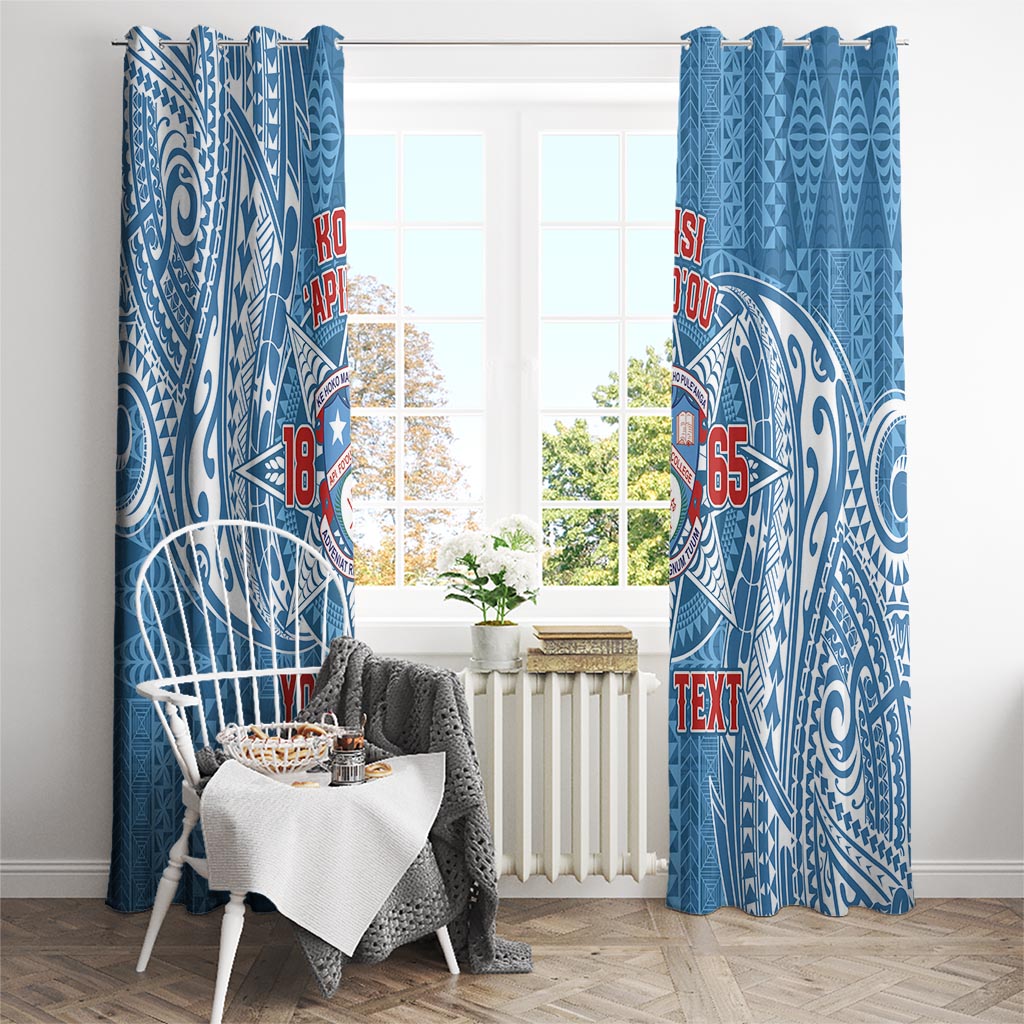 Personalised Tonga Apifo'ou College Window Curtain Since 1865 Special Kupesi Pattern LT9 - Polynesian Pride