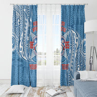 Personalised Tonga Apifo'ou College Window Curtain Since 1865 Special Kupesi Pattern LT9 - Polynesian Pride