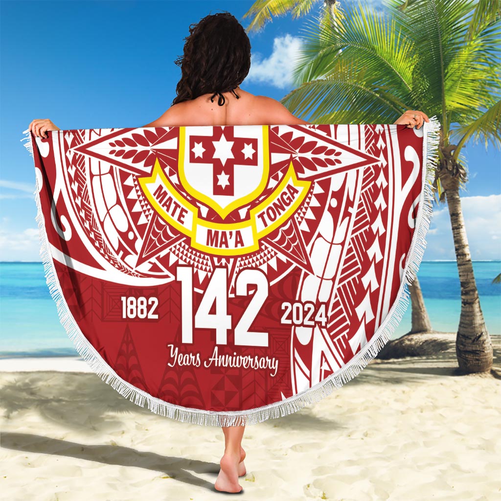 Personalised Kolisi Tonga Atele 142nd Anniversary Beach Blanket Special Kupesi Pattern LT9 - Polynesian Pride