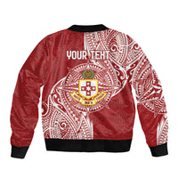 Personalised Kolisi Tonga Atele 142nd Anniversary Bomber Jacket Special Kupesi Pattern LT9 - Polynesian Pride