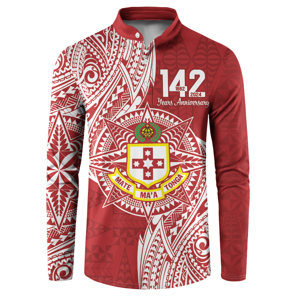 Personalised Kolisi Tonga Atele 142nd Anniversary Button Sweatshirt Special Kupesi Pattern LT9 White - Polynesian Pride