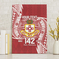 Personalised Kolisi Tonga Atele 142nd Anniversary Canvas Wall Art Special Kupesi Pattern LT9 Without Frame White - Polynesian Pride