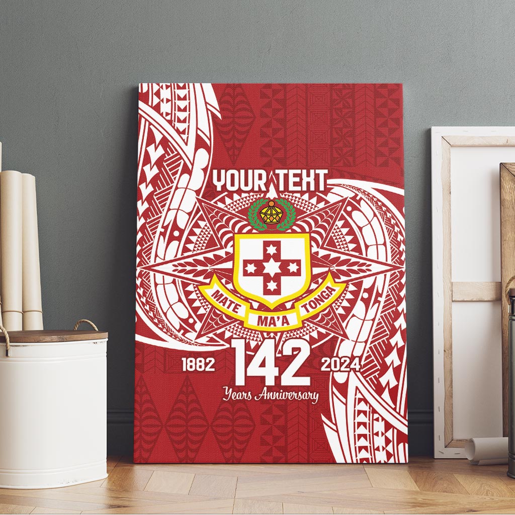 Personalised Kolisi Tonga Atele 142nd Anniversary Canvas Wall Art Special Kupesi Pattern LT9 - Polynesian Pride