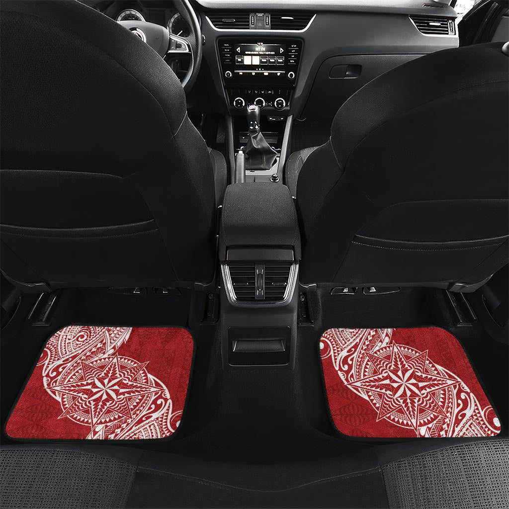 Personalised Kolisi Tonga Atele 142nd Anniversary Car Mats Special Kupesi Pattern LT9 Set 2pcs - Back White - Polynesian Pride