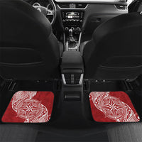 Personalised Kolisi Tonga Atele 142nd Anniversary Car Mats Special Kupesi Pattern LT9 Set 2pcs - Back White - Polynesian Pride