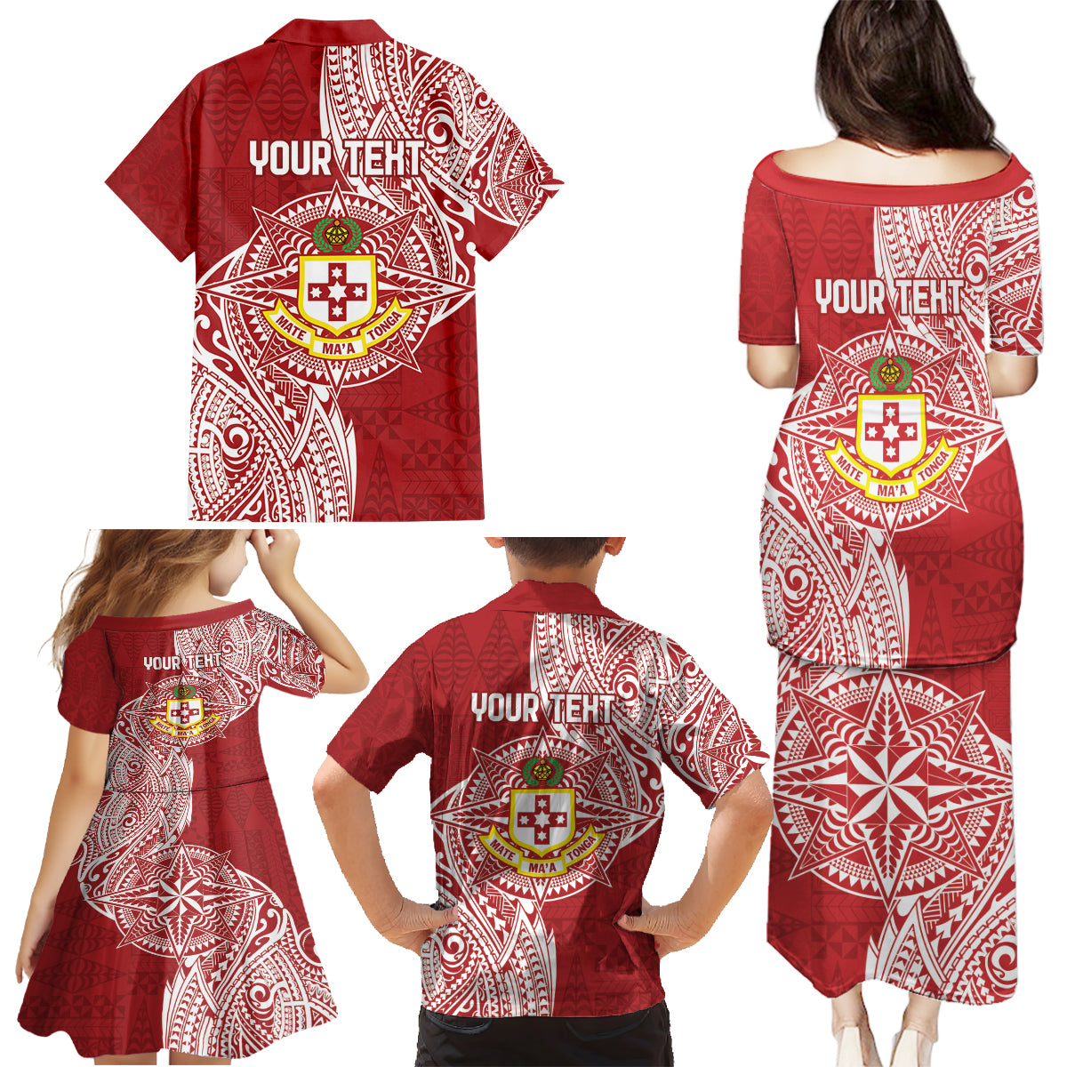 Personalised Kolisi Tonga Atele 142nd Anniversary Family Matching Puletasi and Hawaiian Shirt Special Kupesi Pattern LT9 - Polynesian Pride