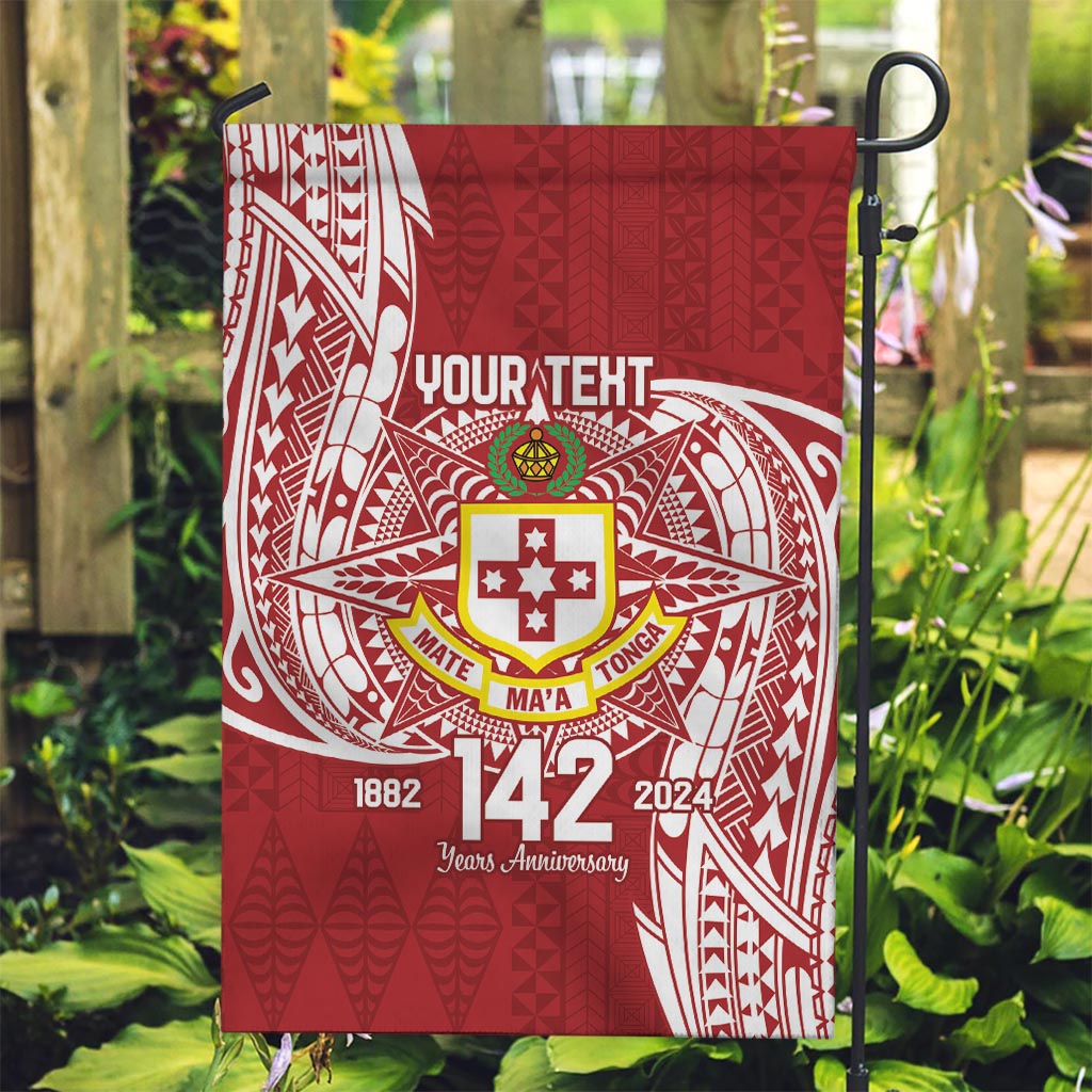 Personalised Kolisi Tonga Atele 142nd Anniversary Garden Flag Special Kupesi Pattern LT9 Garden Flag White - Polynesian Pride