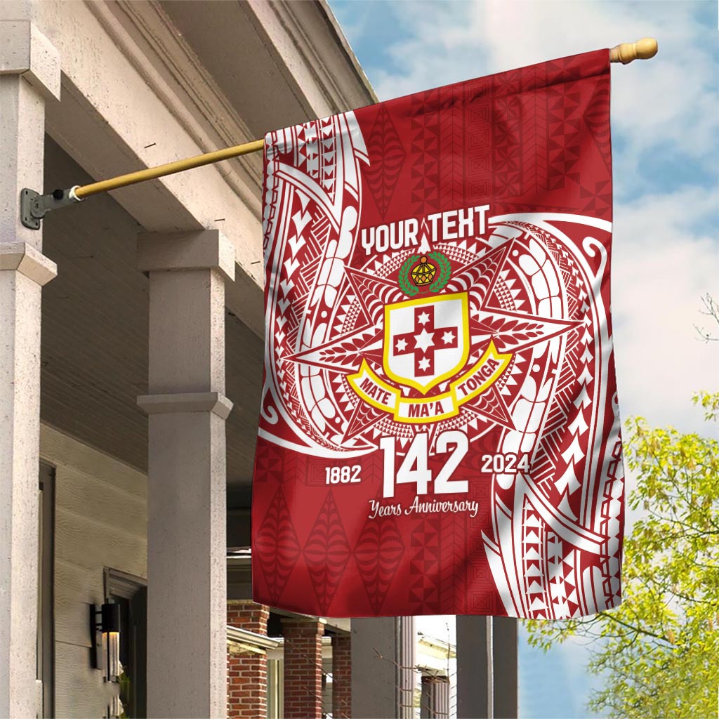 Personalised Kolisi Tonga Atele 142nd Anniversary Garden Flag Special Kupesi Pattern LT9 House Flag White - Polynesian Pride