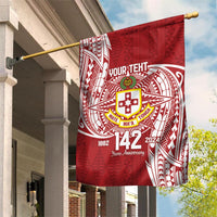 Personalised Kolisi Tonga Atele 142nd Anniversary Garden Flag Special Kupesi Pattern LT9 House Flag White - Polynesian Pride