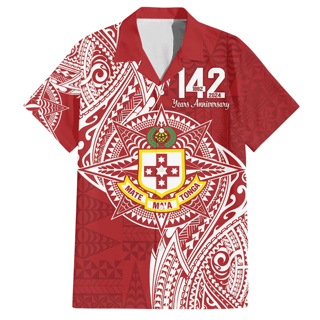 Personalised Kolisi Tonga Atele 142nd Anniversary Hawaiian Shirt Special Kupesi Pattern LT9 White - Polynesian Pride