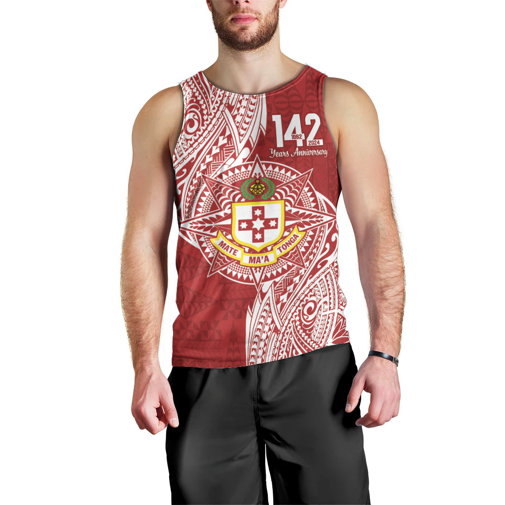 Personalised Kolisi Tonga Atele 142nd Anniversary Men Tank Top Special Kupesi Pattern LT9 - Polynesian Pride