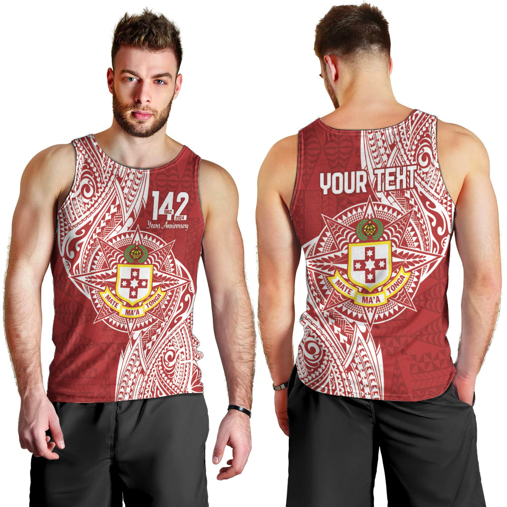 Personalised Kolisi Tonga Atele 142nd Anniversary Men Tank Top Special Kupesi Pattern LT9 - Polynesian Pride