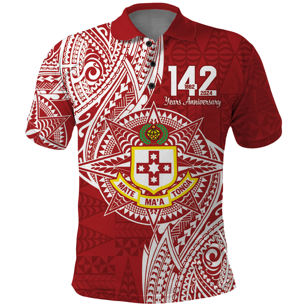 Personalised Kolisi Tonga Atele 142nd Anniversary Polo Shirt Special Kupesi Pattern