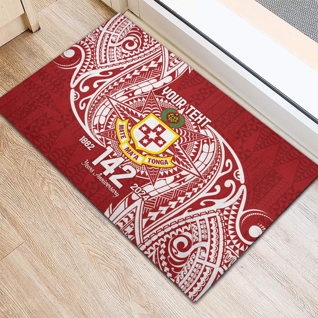 Personalised Kolisi Tonga Atele 142nd Anniversary Rubber Doormat Special Kupesi Pattern LT9 - Polynesian Pride