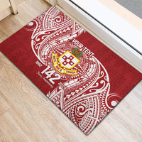 Personalised Kolisi Tonga Atele 142nd Anniversary Rubber Doormat Special Kupesi Pattern LT9 - Polynesian Pride