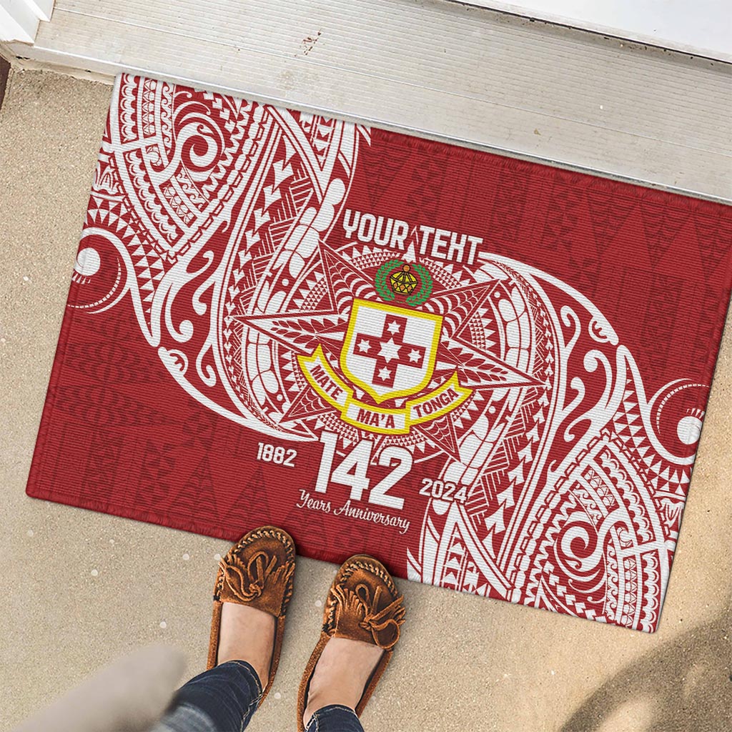 Personalised Kolisi Tonga Atele 142nd Anniversary Rubber Doormat Special Kupesi Pattern LT9 - Polynesian Pride