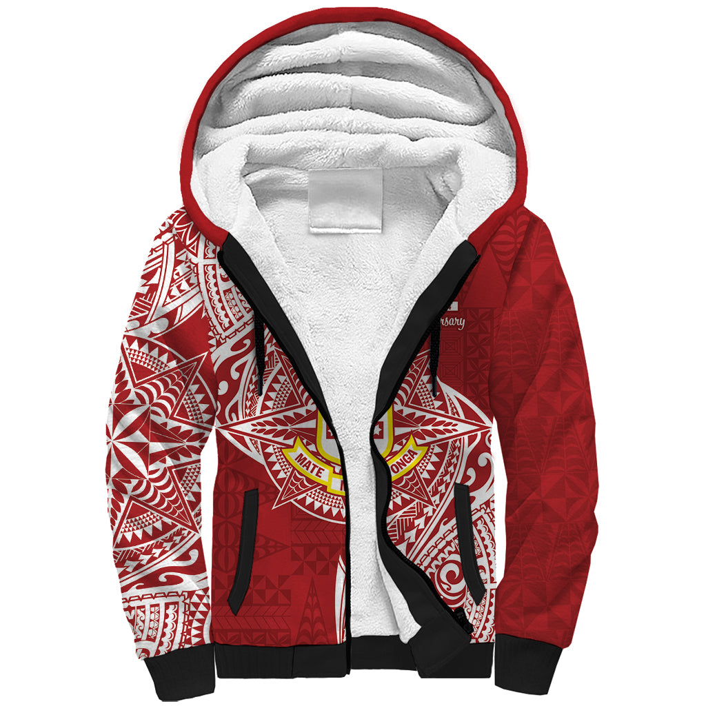 Personalised Kolisi Tonga Atele 142nd Anniversary Sherpa Hoodie Special Kupesi Pattern LT9 Unisex White - Polynesian Pride