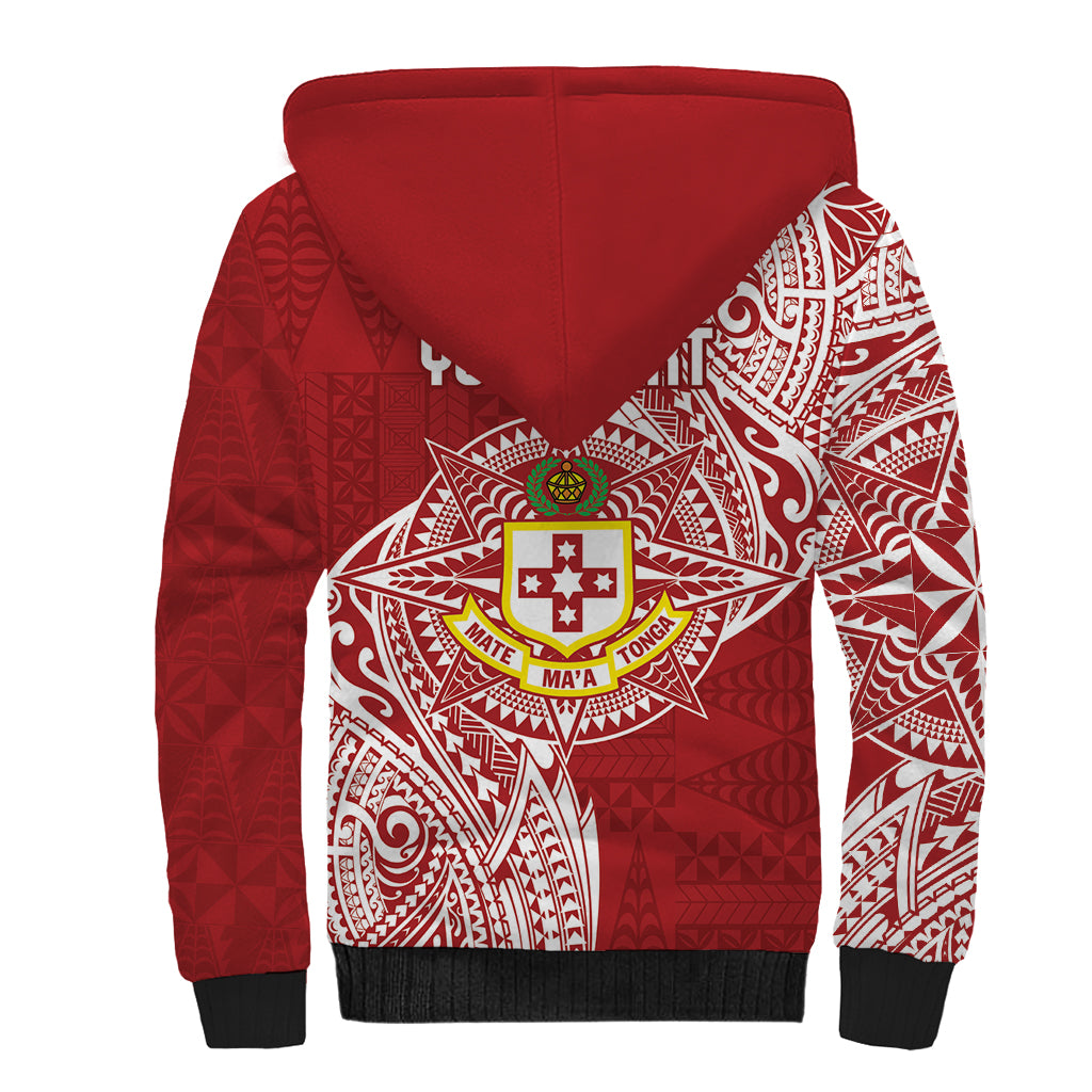 Personalised Kolisi Tonga Atele 142nd Anniversary Sherpa Hoodie Special Kupesi Pattern LT9 - Polynesian Pride