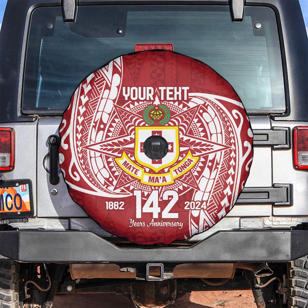 Personalised Kolisi Tonga Atele 142nd Anniversary Spare Tire Cover Special Kupesi Pattern LT9 White - Polynesian Pride
