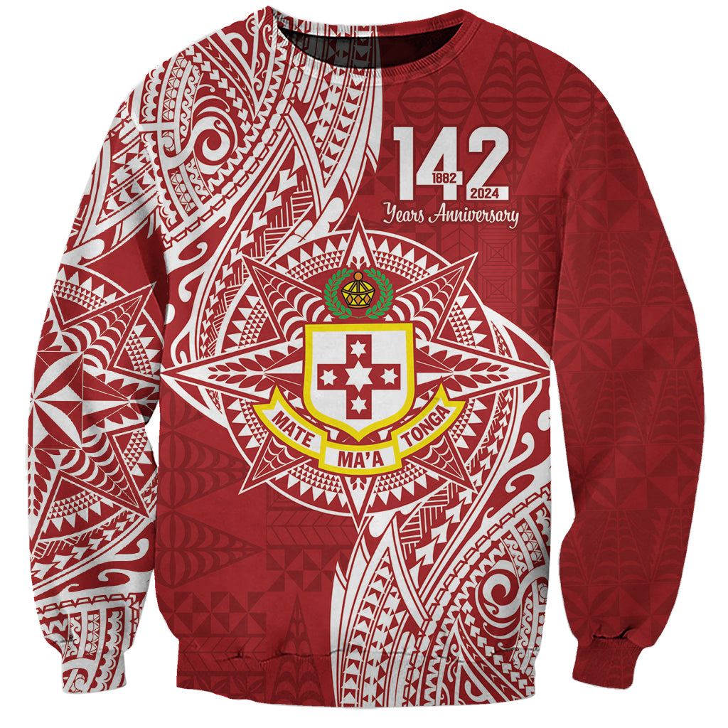 Personalised Kolisi Tonga Atele 142nd Anniversary Sweatshirt Special Kupesi Pattern LT9 Unisex White - Polynesian Pride