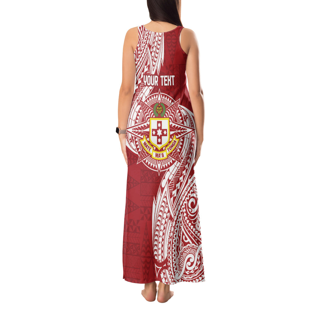 Personalised Kolisi Tonga Atele 142nd Anniversary Tank Maxi Dress Special Kupesi Pattern LT9 - Polynesian Pride