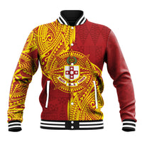 Personalised Kolisi Tonga Atele Baseball Jacket Since 1882 Simple Ngatu Pattern LT9 Unisex Gold - Polynesian Pride
