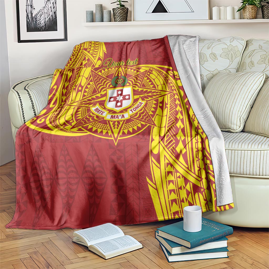 Personalised Kolisi Tonga Atele Blanket Since 1882 Simple Ngatu Pattern LT9 Gold - Polynesian Pride