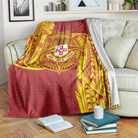 Personalised Kolisi Tonga Atele Blanket Since 1882 Simple Ngatu Pattern LT9 Gold - Polynesian Pride