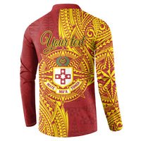 Personalised Kolisi Tonga Atele Button Sweatshirt Since 1882 Simple Ngatu Pattern LT9 - Polynesian Pride