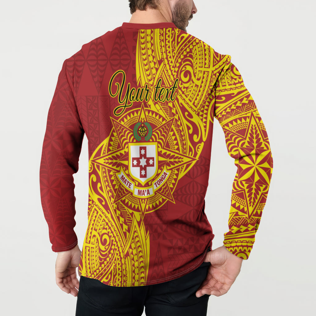 Personalised Kolisi Tonga Atele Button Sweatshirt Since 1882 Simple Ngatu Pattern LT9 - Polynesian Pride
