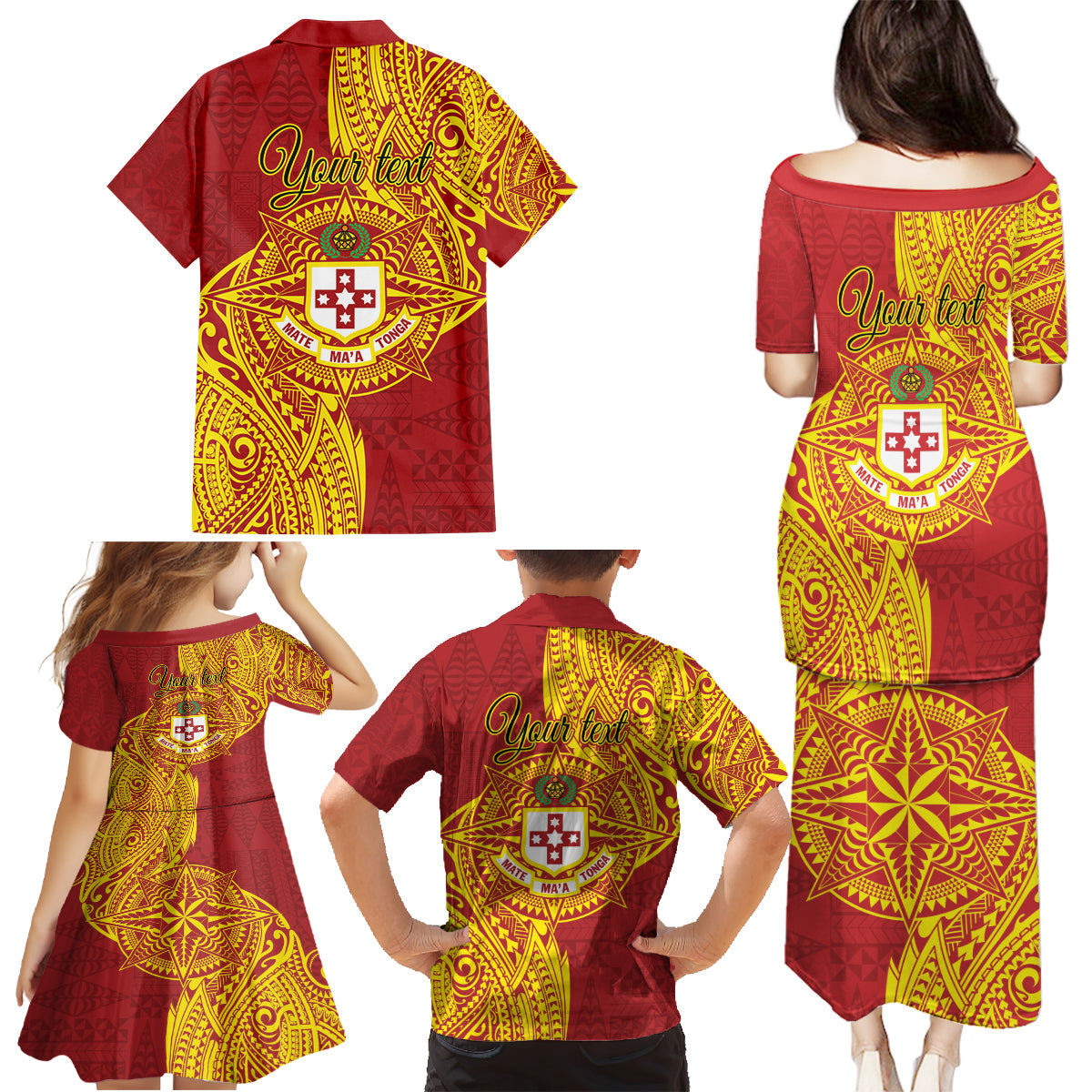 Personalised Kolisi Tonga Atele Family Matching Puletasi and Hawaiian Shirt Since 1882 Simple Ngatu Pattern LT9 - Polynesian Pride