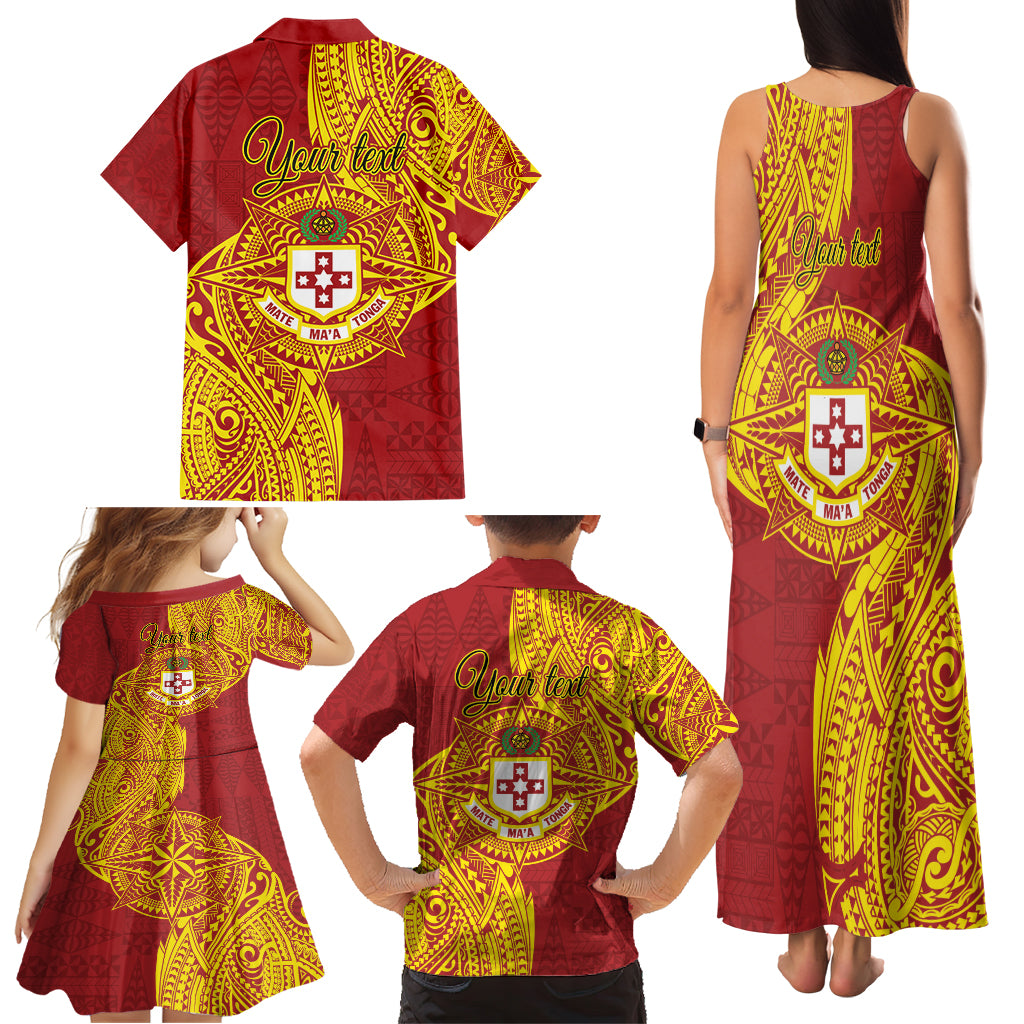 Personalised Kolisi Tonga Atele Family Matching Tank Maxi Dress and Hawaiian Shirt Since 1882 Simple Ngatu Pattern LT9 - Polynesian Pride